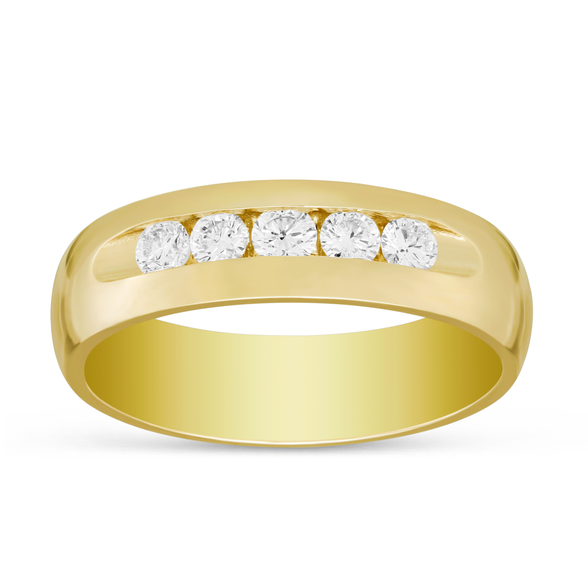 14K Yellow Gold Channel Set Diamond Wedding Band, 6mm | Borsheims