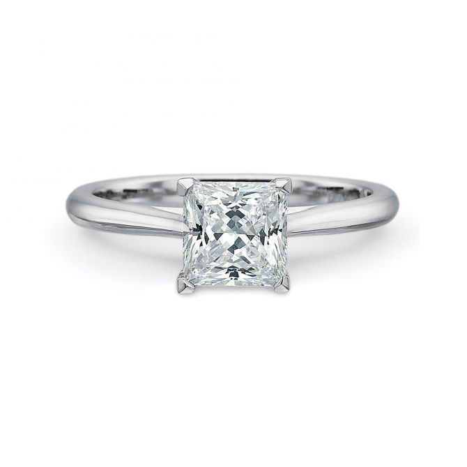 Platinum Solitaire Princess Ring Setting.