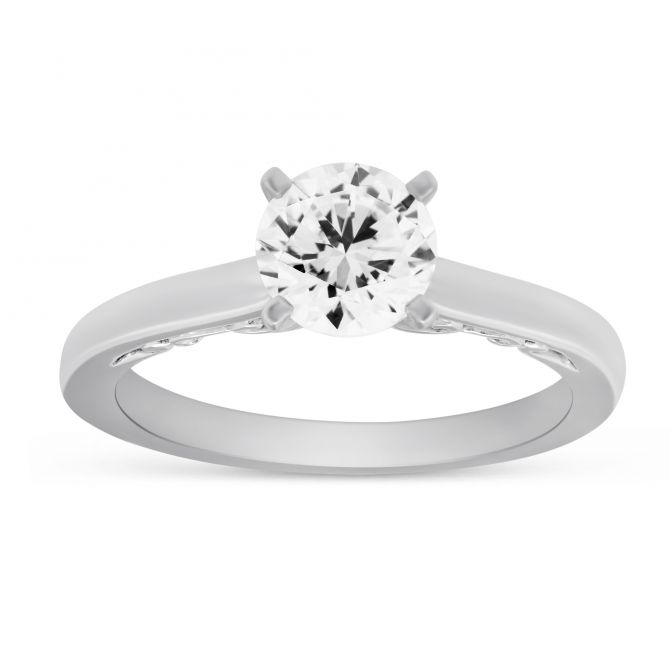 White Gold Solitaire Ring Setting With Filigree Gallary