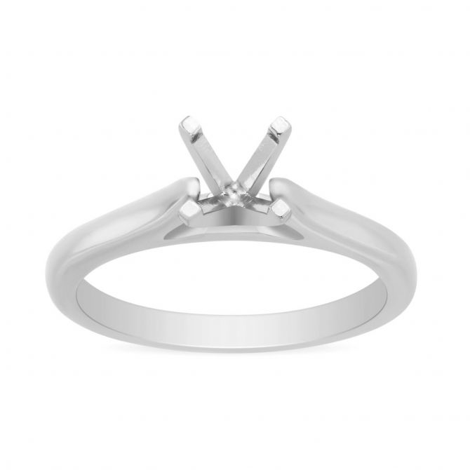 White Gold Cathedral Solitaire Ring Setting for 0.75ct Center Diamond