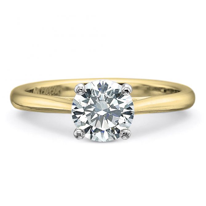 18K Yellow Gold Classic Solitaire Ring Setting