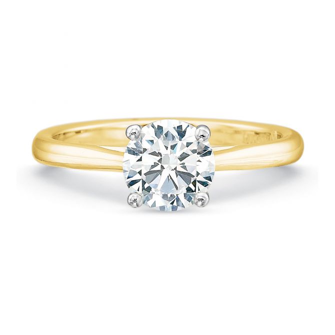 18K Yellow Gold New Aire Solitaire Ring Setting