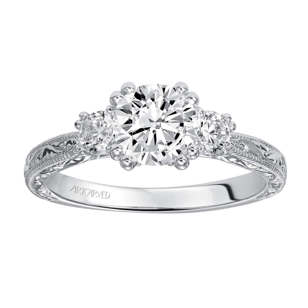 ArtCarved 14K White Gold Diamond Annabelle Ring Setting | 31-V433ERW-E ...