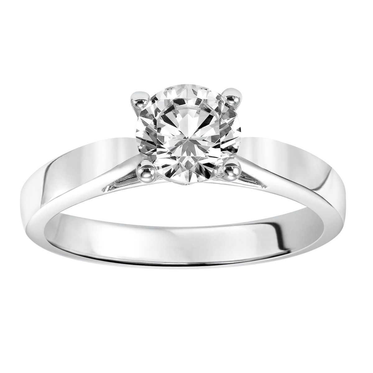 14K White Gold Classic Solitaire Tapered Ring Setting | Borsheims