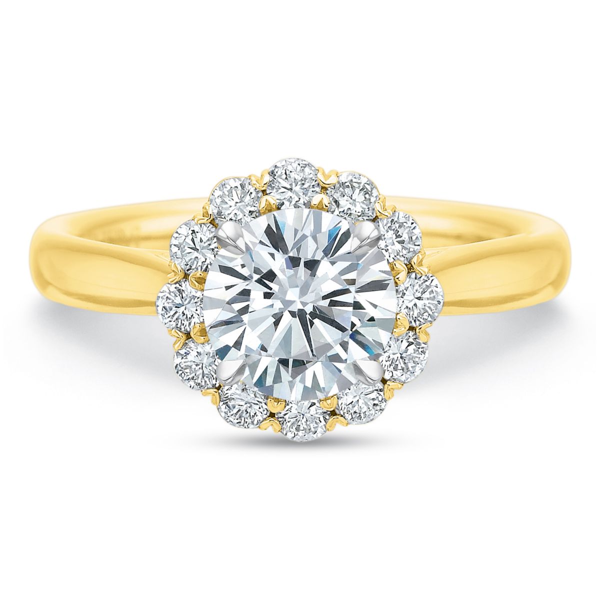 18K Yellow Gold Diamond Halo Ring Setting, 0.36cttw | Borsheims