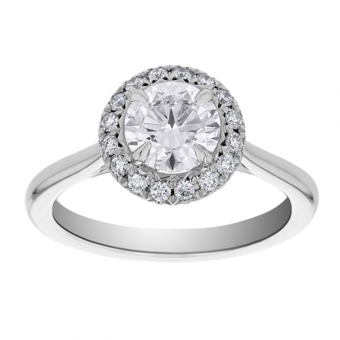 Kalahari Dream Diamond 18K White Gold Diamond Halo Ring