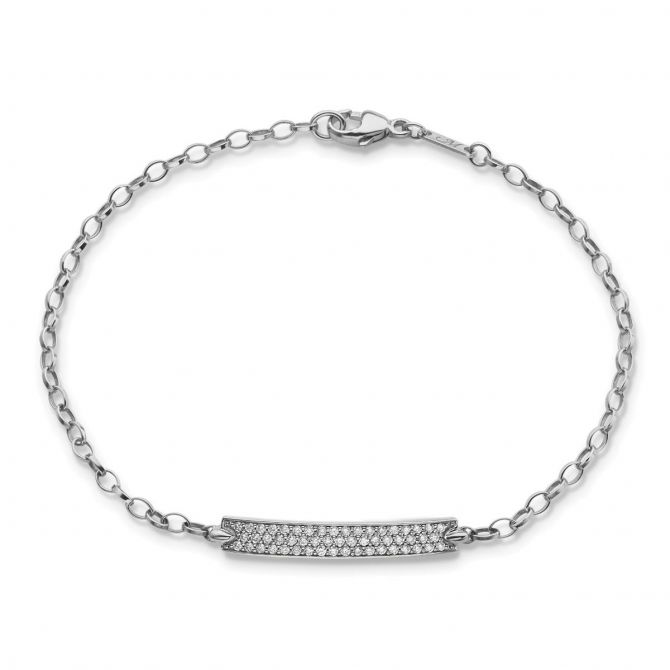 Monica Rich Kosann Diamond Pavé "Carpe Diem" Petite Poesy Bracelet in White Gold