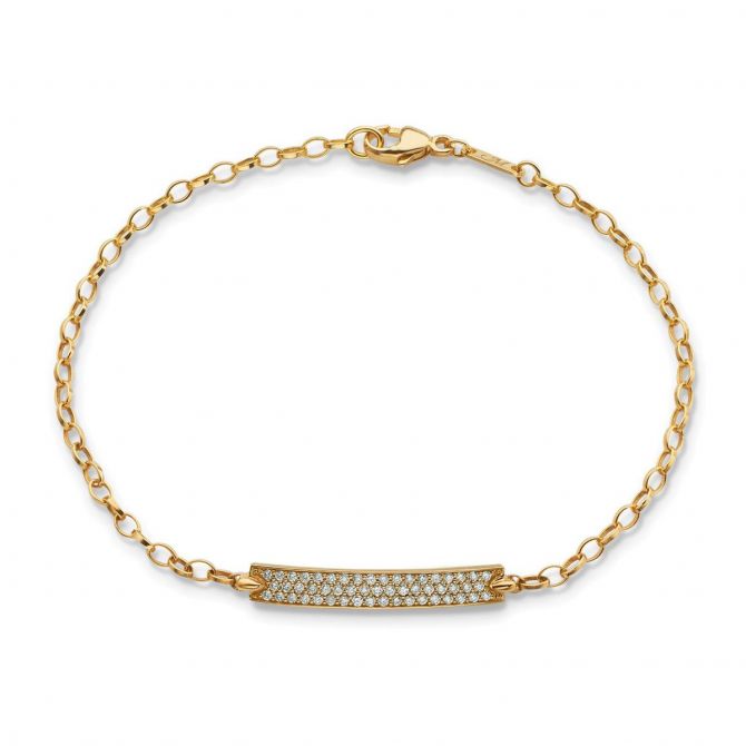 Monica Rich Kosann Diamond Pavé "Carpe Diem" Petite Poesy Bracelet in Yellow Gold