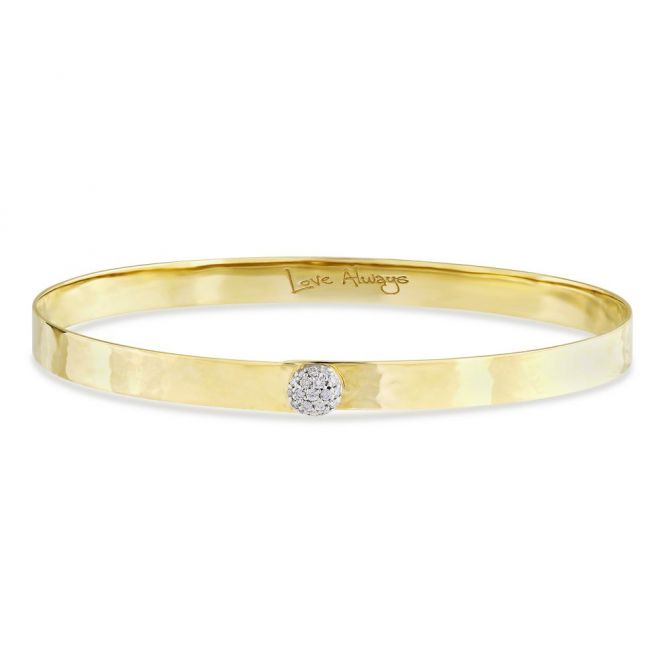 Phillips House Infinity Love Always Pavé Diamond & Hammered Yellow Gold Bracelet