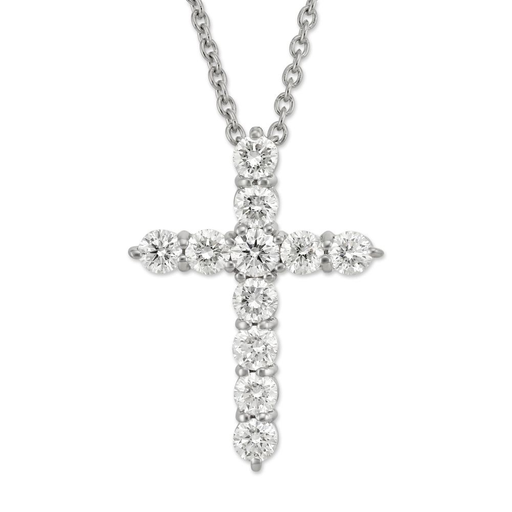 Roberto Coin 18K White Gold Diamond Cross Necklace, 1.44cttw | Borsheims