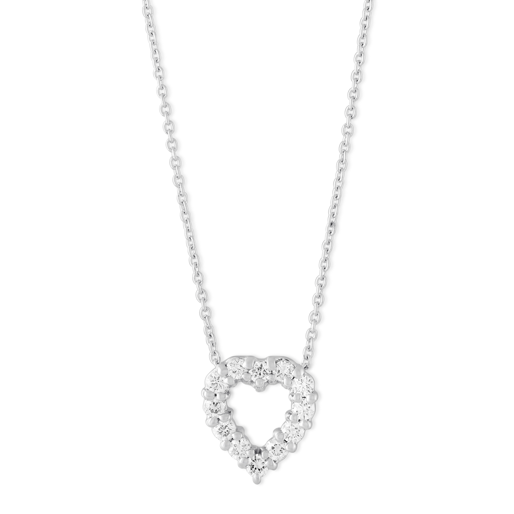 Roberto Coin Diamond Heart Necklace in White Gold, 0.26 cttw | Borsheims