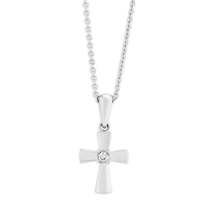 single diamond cross necklace