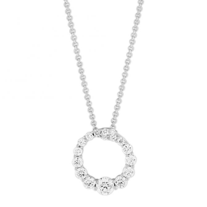 diamond open circle pendant