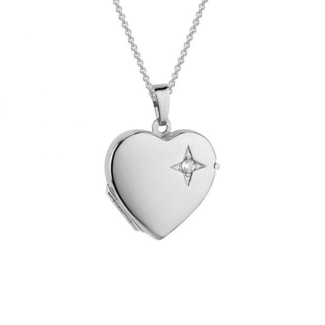 Diamond & White Gold Heart Locket Necklace