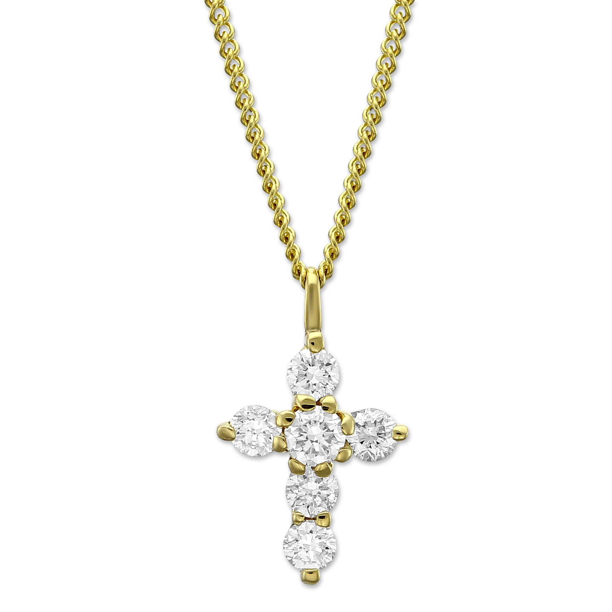 18K Yellow Gold 0.23cttw Diamond Cross Pendant | Borsheims