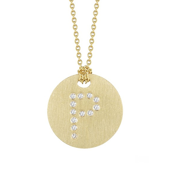 Roberto Coin Tiny Treasures Disc Necklace with Diamond Initial