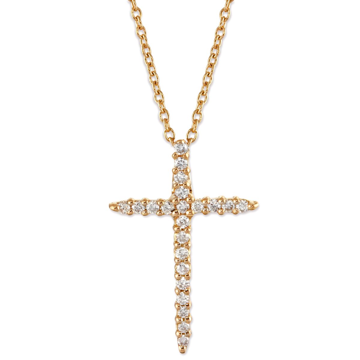 Roberto Coin 18K Rose Gold Diamond Cross Pendant/Necklace, 18