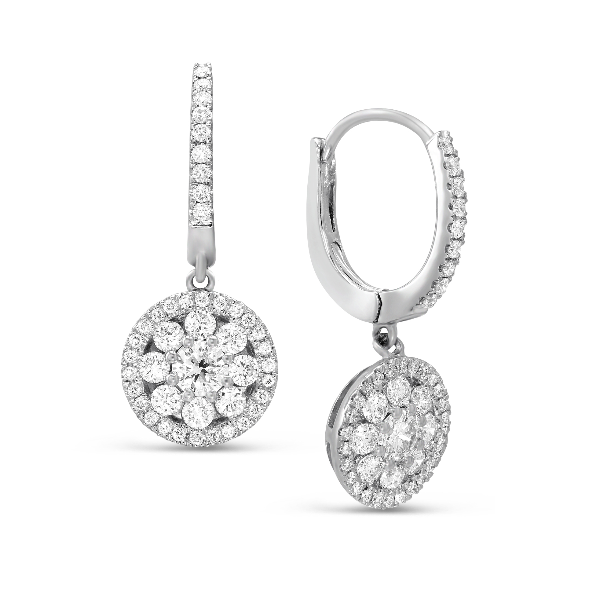 Roberto Coin 18k White Gold Classic Diamond Drop Earrings 