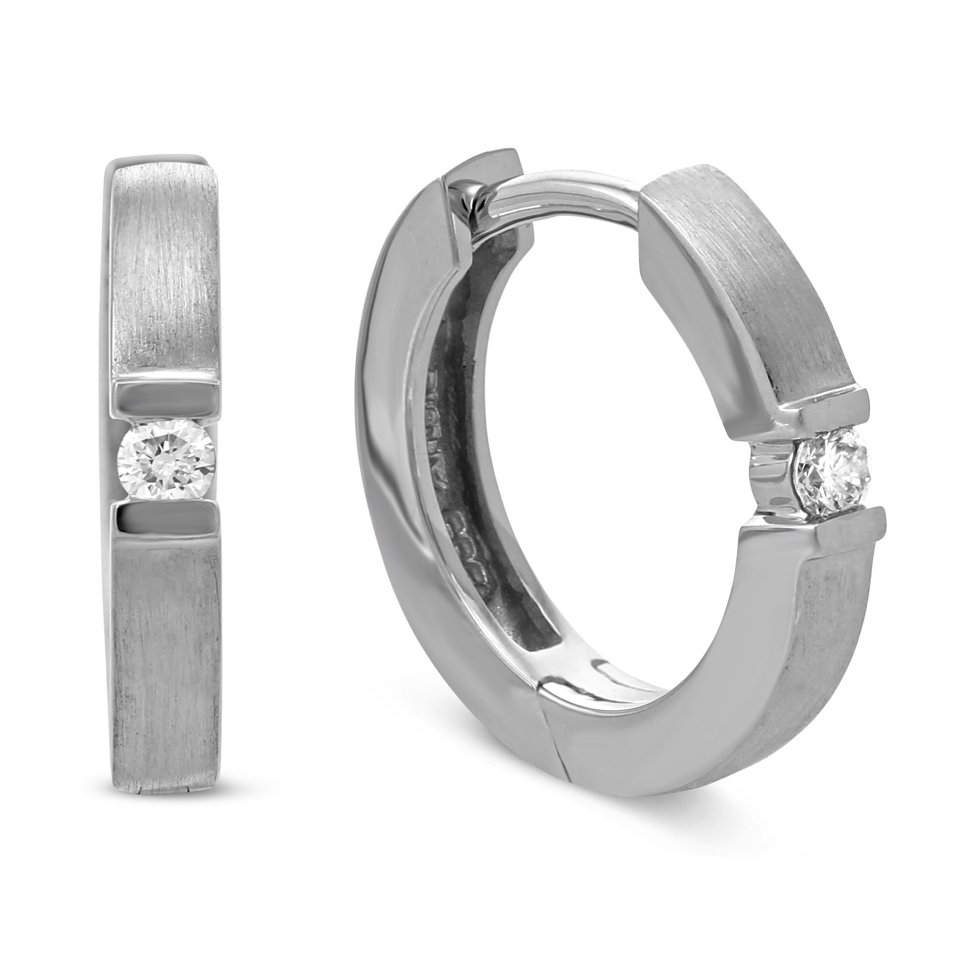 K White Gold Diamond Huggie Earrings Borsheims