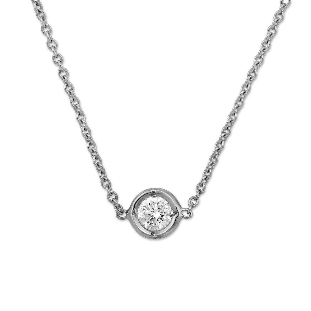 roberto coin bezel set diamond necklace