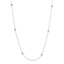 Image for Roberto Coin Diamonds By The Inch 7 Station Necklace in White Gold, 18", 0.35cttw