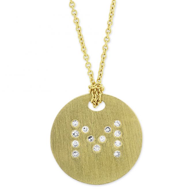 Roberto Coin Tiny Treasures Disc Necklace with Diamond Initial