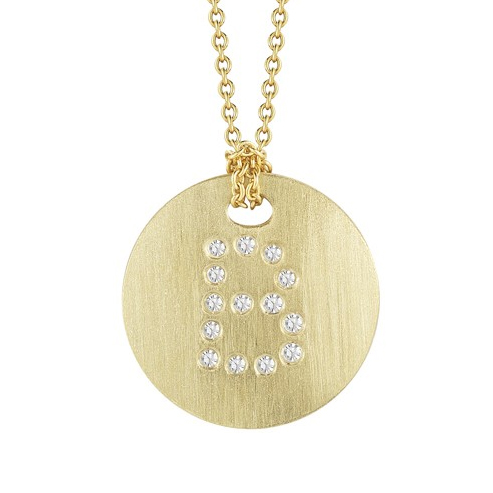 Roberto Coin Tiny Treasures Disc Necklace with Diamond Initial