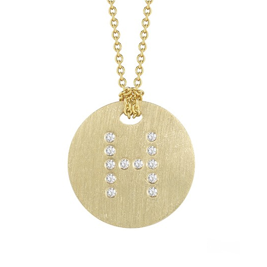 Roberto Coin Tiny Treasures Disc Necklace with Diamond Initial