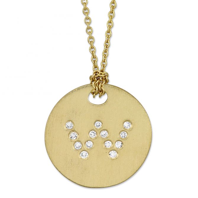 Roberto Coin Tiny Treasures Disc Necklace with Diamond Initial