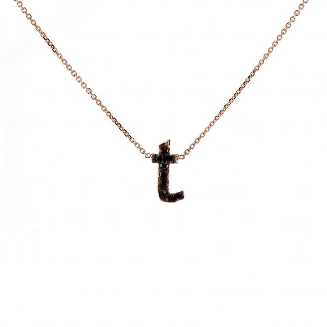 Black diamond online initial necklace