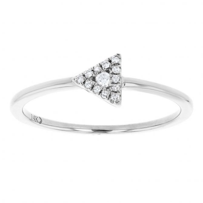 Diamond Triangle Ring in White Gold