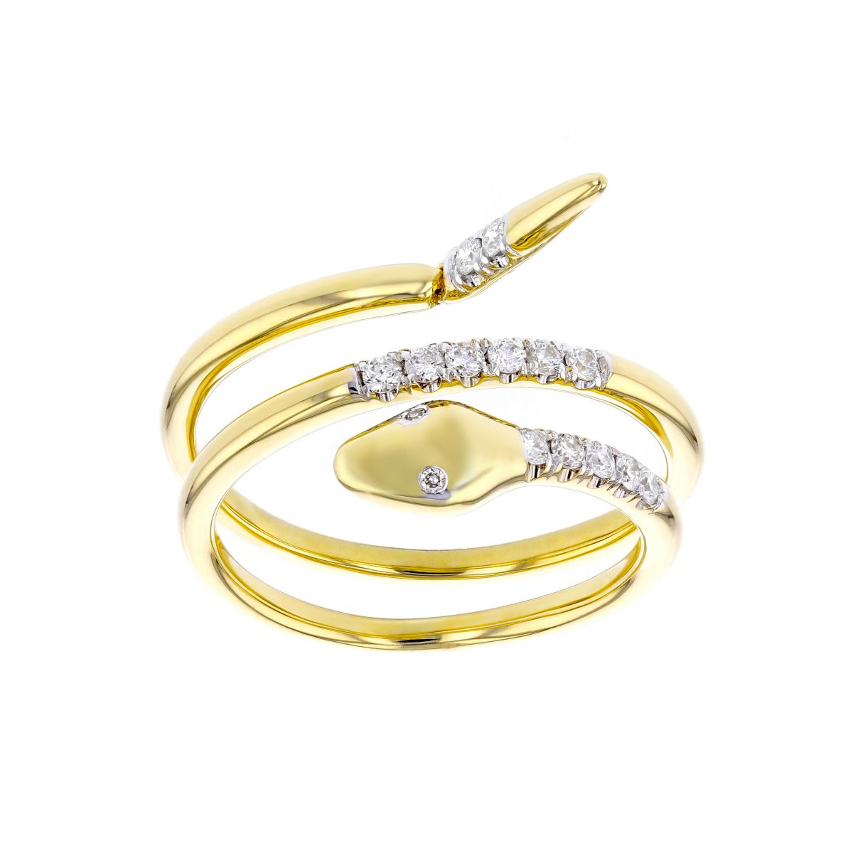 14K Yellow Gold Diamond Snake Spiral Ring | Borsheims