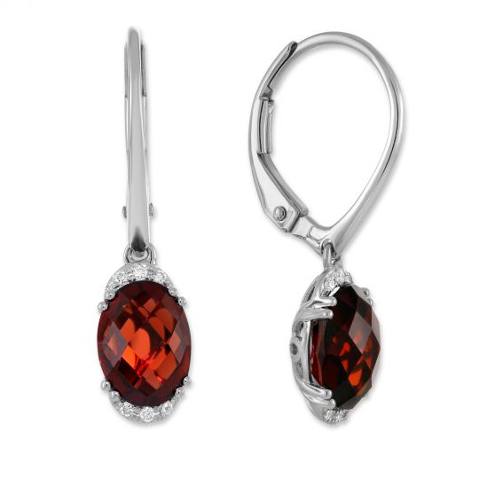 garnet and diamond earrings