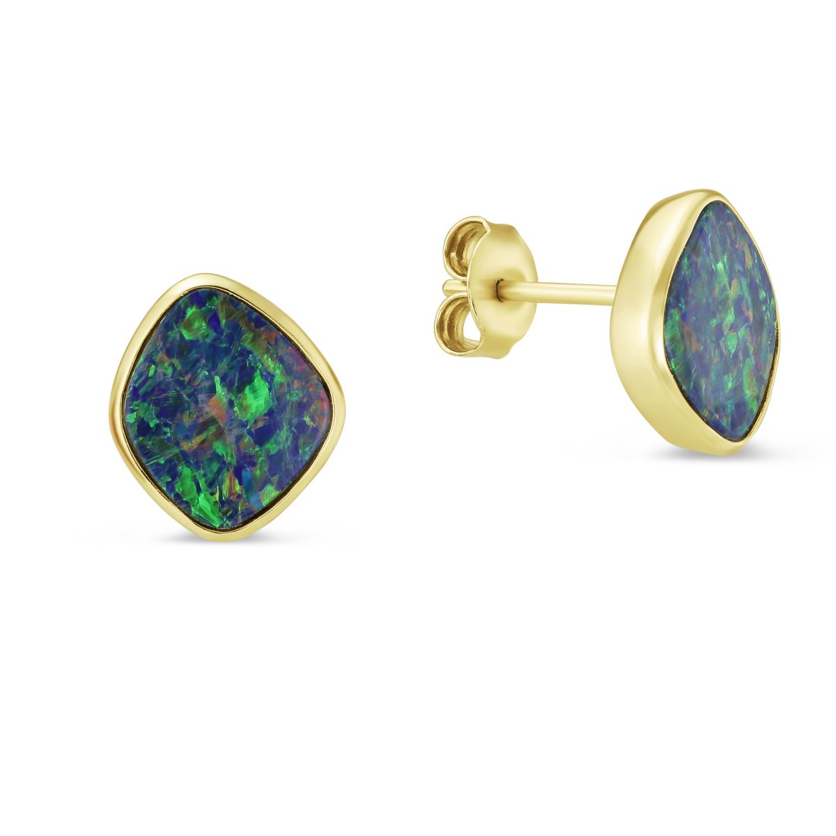 14K Yellow Gold Opal Doublet Bezel Set Post Earrings | Borsheims