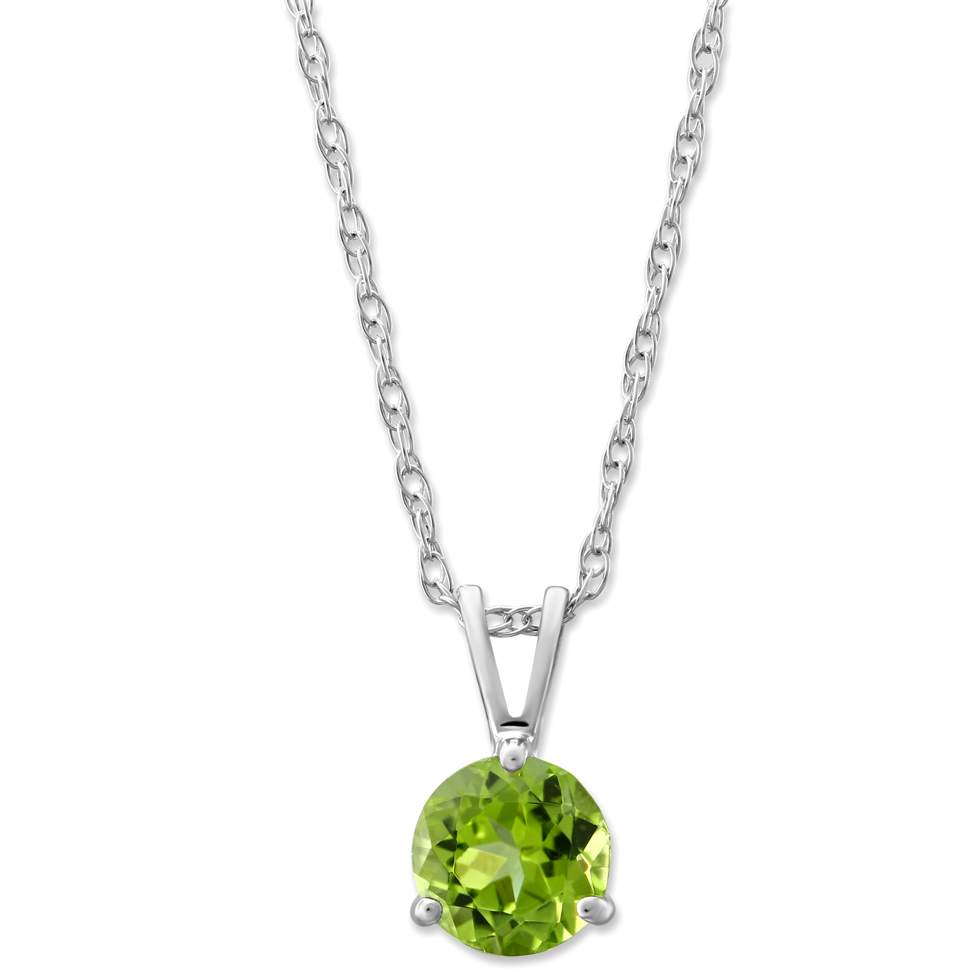 14K White Gold Peridot Solitaire Pendant | Borsheims