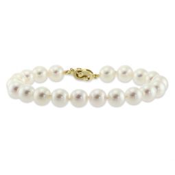 Image for TARA Pearls Akoya Cultured Pearl Bracelet, 8x8.5mm in Yellow Gold