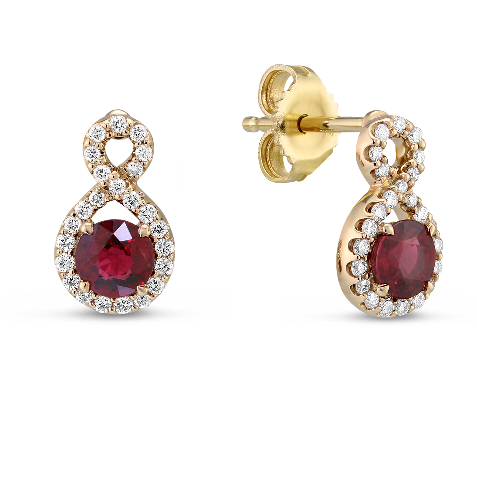 14K Yellow Gold Ruby & Diamond Earrings | Borsheims