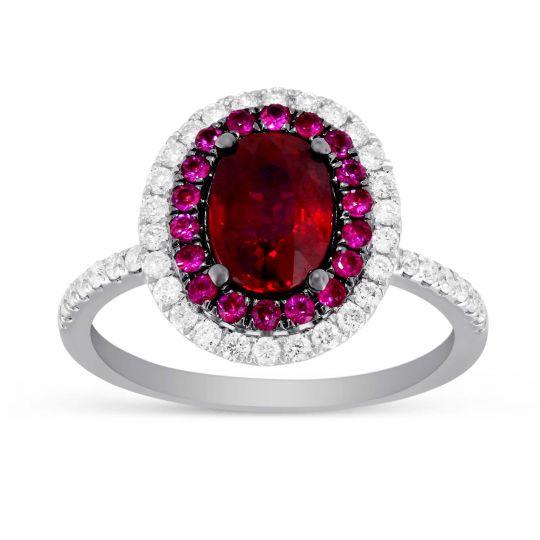 ruby halo ring