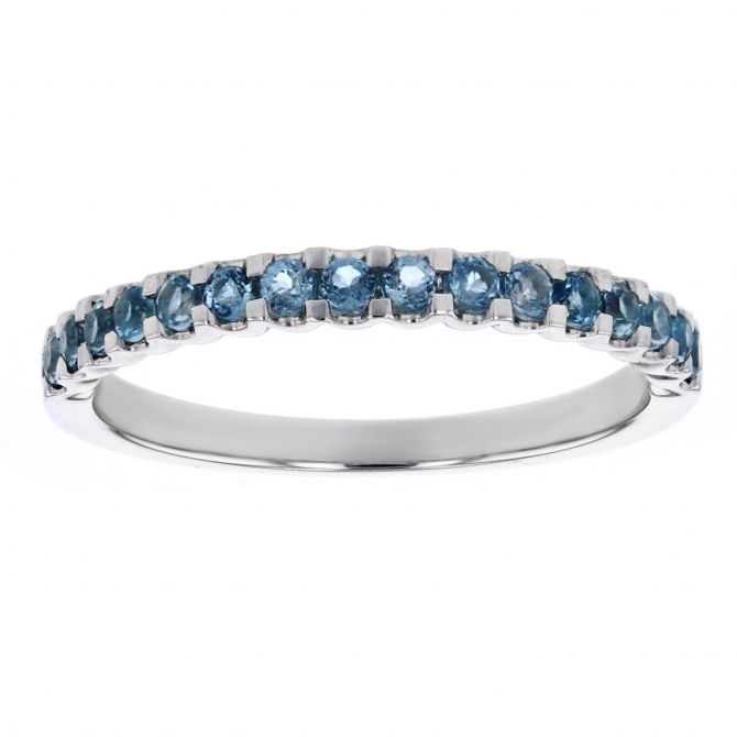 Blue Topaz Band in White Gold