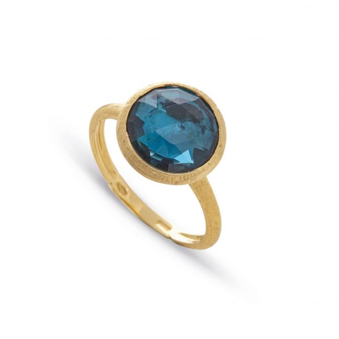 Marco Bicego 18K Yellow Gold Blue Topaz Jaipur Ring