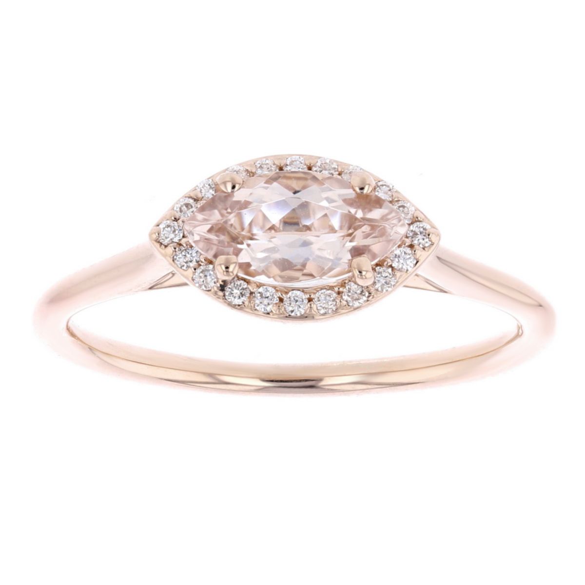 Rose gold east on sale west morganite ring