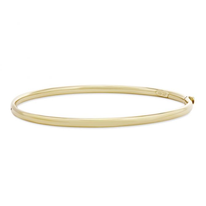 14K Yellow Gold Large Hinged Bangle Bracelet