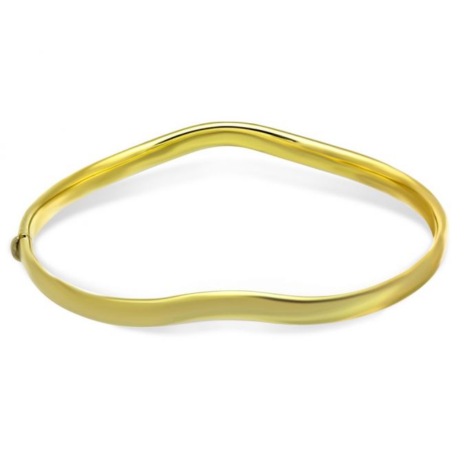 Yellow Gold Wave Bangle Bracelet