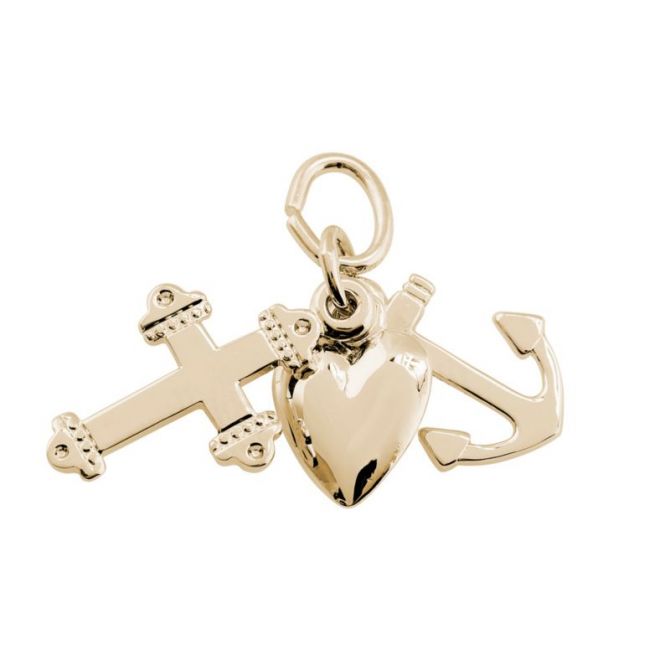 Rembrandt 14K Yellow Gold Faith, Hope, and Charity Charm