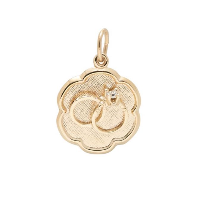 Rembrandt 14K Yellow Gold Wedding Rings Disc Charm