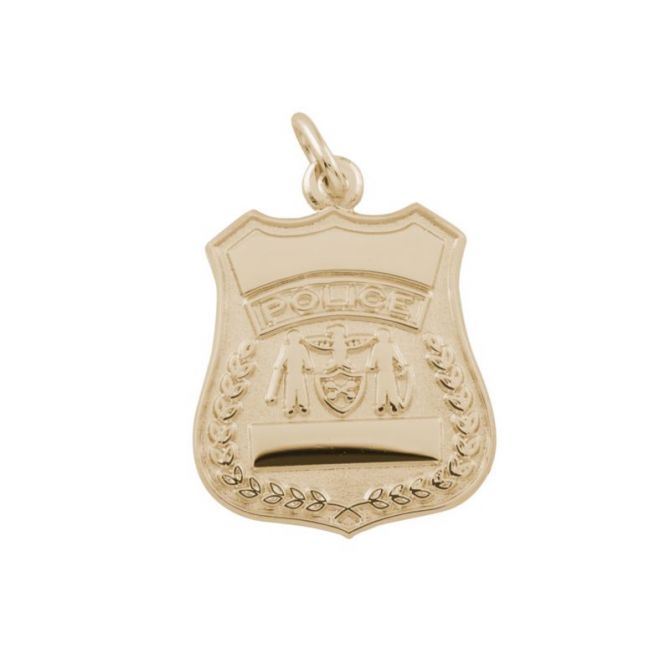 Rembrandt 14K Yellow Gold Police Badge Charm