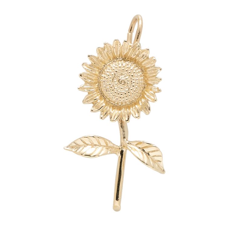 14k gold sunflower charm