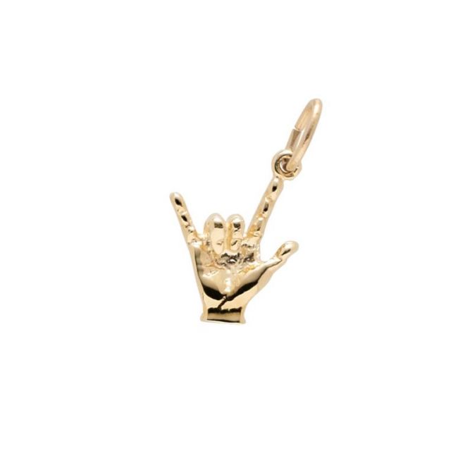 Rembrandt 14K Yellow Gold I Love You Hand Sign Charm