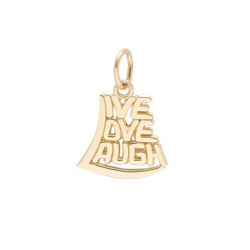 14k Yellow Gold Live Love Laugh Charm Necklace Pendant outlet