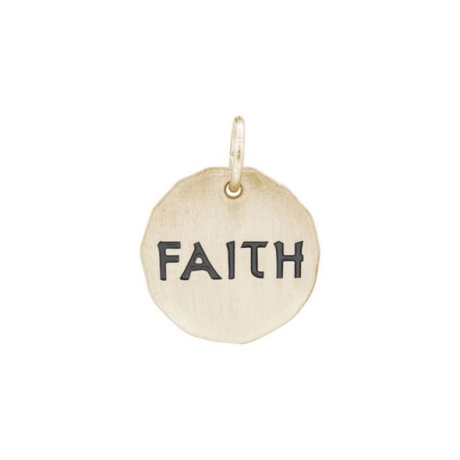 Rembrandt 14K Yellow Gold Faith Tag Charm